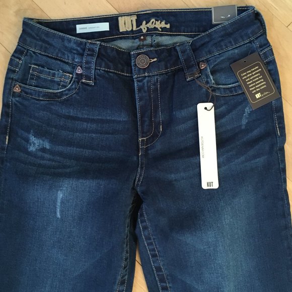 Kut from the Kloth SAMMIE Straight Leg Blue Jeans Distressed Straight Leg - Picture 5 of 16